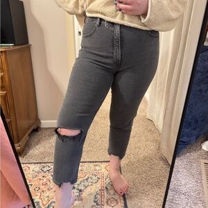 Express Dark Gray Ankle Jeans